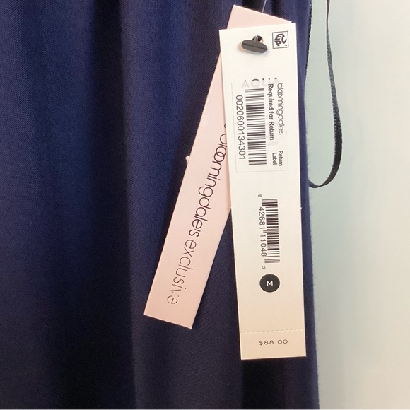 NWT Aqua Bloomingdale’s Embroidered Sleeveless Shift Dress - Navy - M - Picture 7 of 7